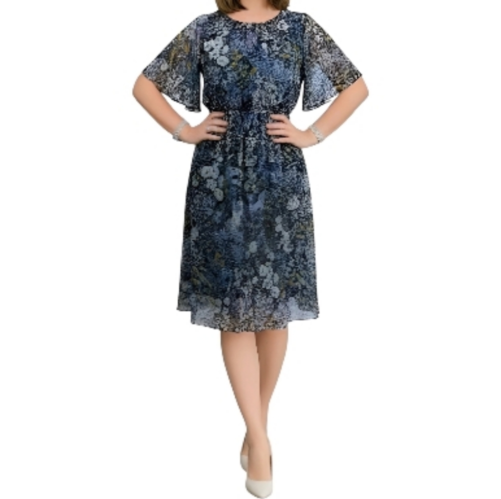 Vintage Airy Bohemian Party Floral Dress Statement Sleeve Glam Dainty Flowy XL